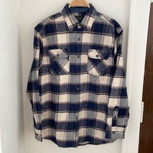 JACKS MFG. Men's Casual Button-up Flannel Shirt Size L In Blue Multi